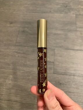 Estee Lauder Dark Red Lip Gloss with Gold Cap